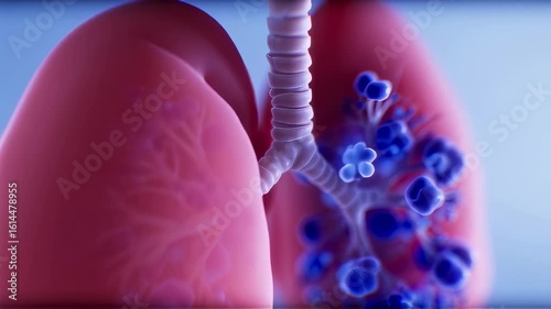 Detailed Visualization of Human Lungs and Bronchial Tree Animation Video