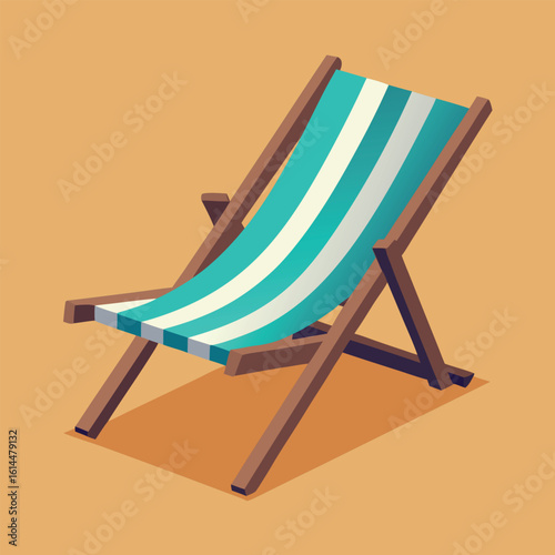 Realistic beach chair illustration for summer relaxation