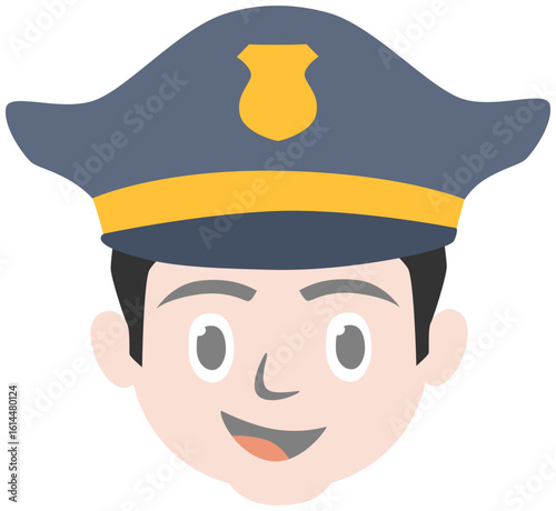 cartoon policeman with a hat