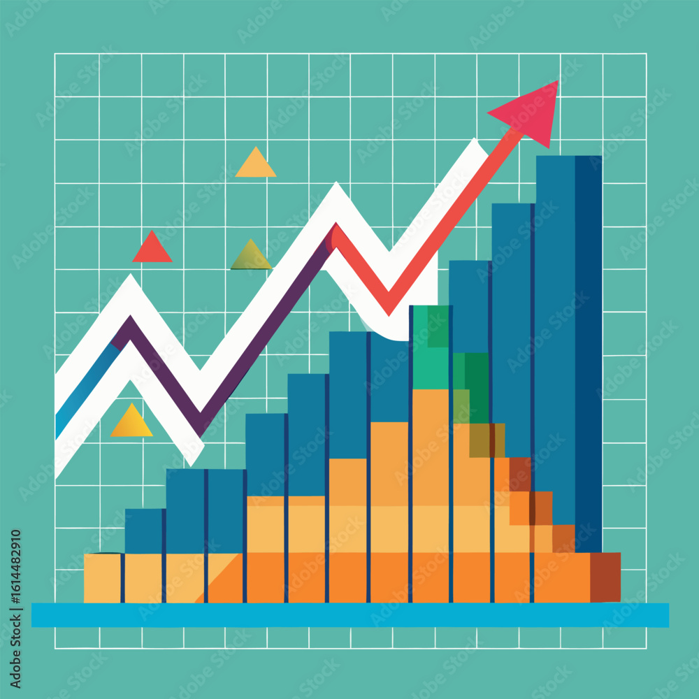 Fototapeta premium rise-and-fall-graph.eps