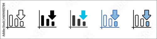 Market Down Icon Pack Multistyle Illustration