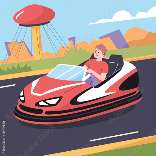 man riding a scooter