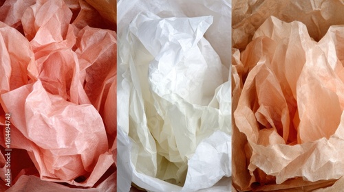 Wallpaper Mural Close-up view of crumpled tissue paper in various pastel shades. Torontodigital.ca