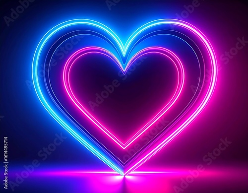 Neon heart shape, vibrant colors (1)