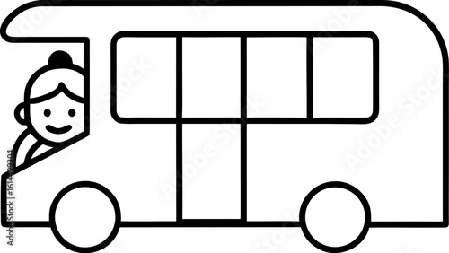 Girl on Field Trip School Bus