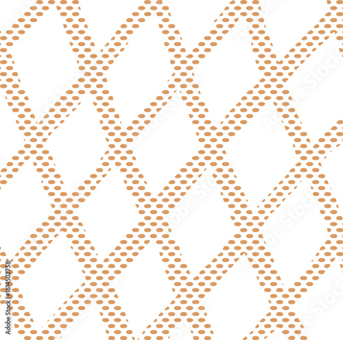 オレンジ色のオーバルドットのバイヤスチェック背景イラスト　Adobe Illustrator Artwork