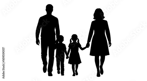 Silhouette of a family people.