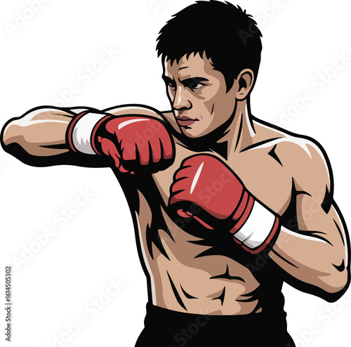 A determined boxer Transparent png vector
