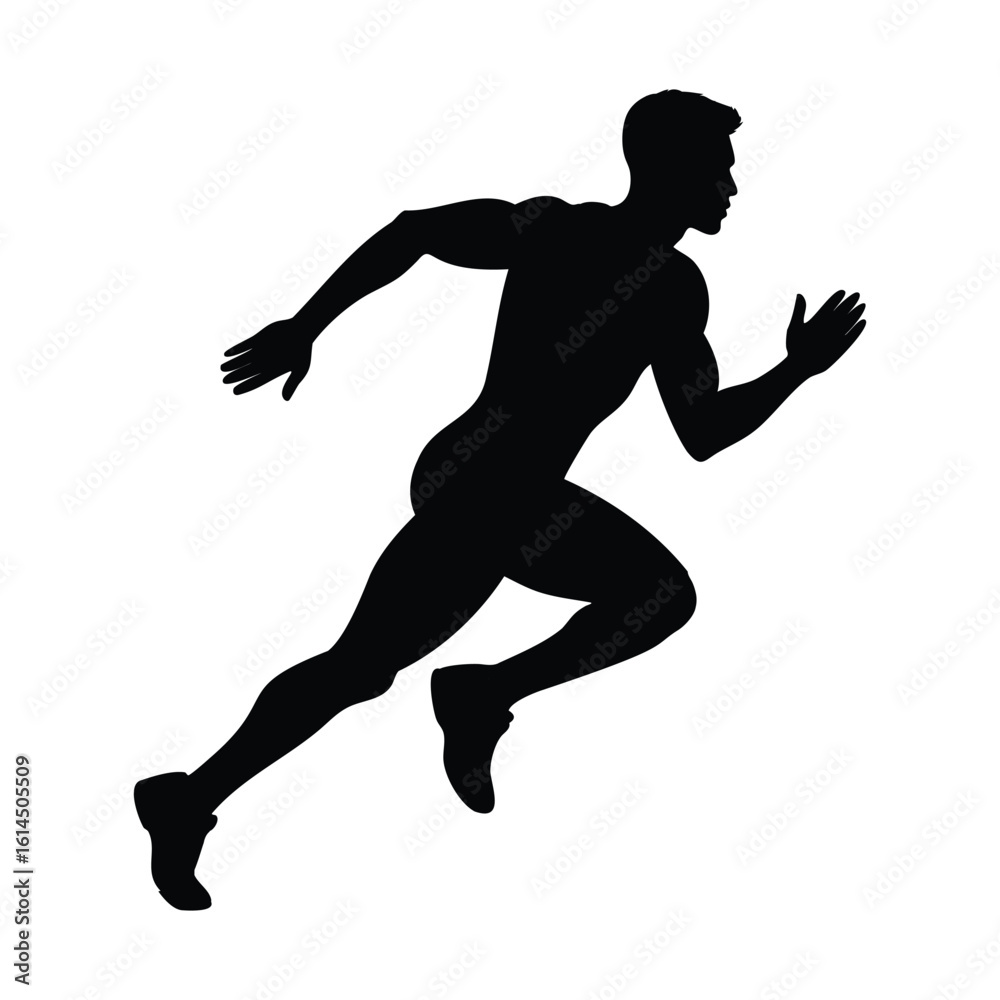 Running Man Silhouette - Speed, Fitness & Athletic Motion Running Man Silhouette - Speed, Fitness & Athletic Motion