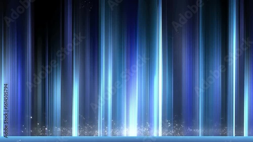 Vibrant abstract background with vertical blue light beams creates depth and movement, evoking tranquility in digital designs, perfect for captivating presentations.