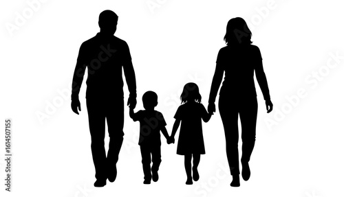 Silhouette of a family people.