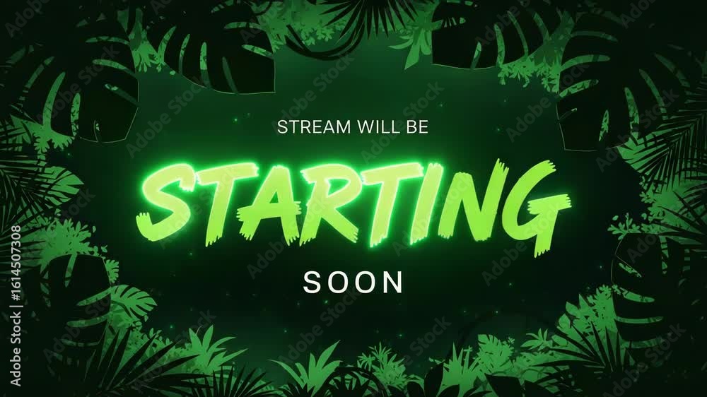 Stream Starting Soon: Tropical Green Stream starting soon screen ...