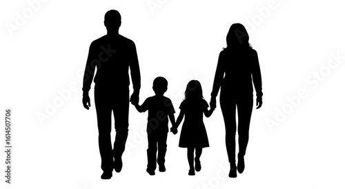 Silhouette of a family people.
