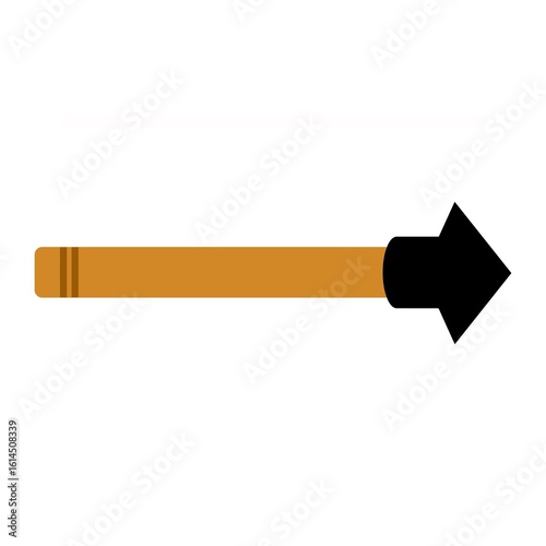 Vector illustration isolated spear on the white background.