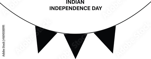 Vector art of triangular pennants hang to celebrate indian independence day