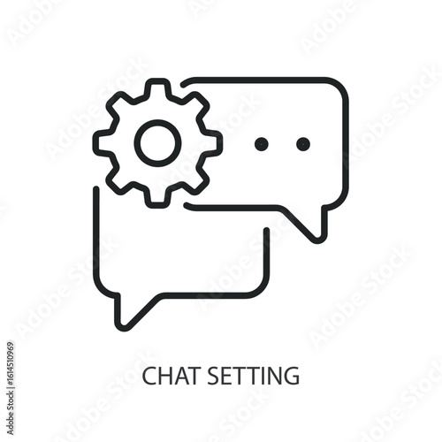 Chat setting thin line vector icons.