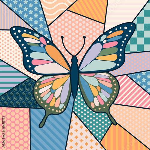 Pop art  butterfly  colorful background