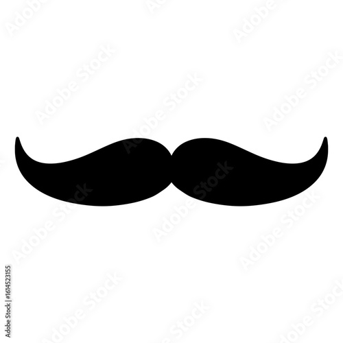 Simple Flat Silhouette Moustache Facial Hair Style Fashion Illustration