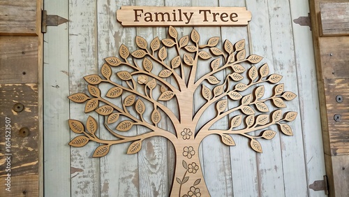 Heritage and legacy represented in wooden family line