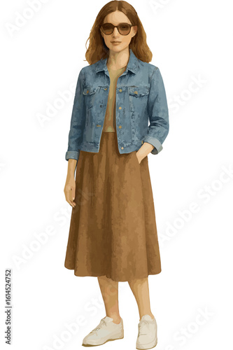 Stylish Women in Watercolor – Fashion Portraits in Modern, Vintage, and Traditional Outfits with Transparent Backgrounds