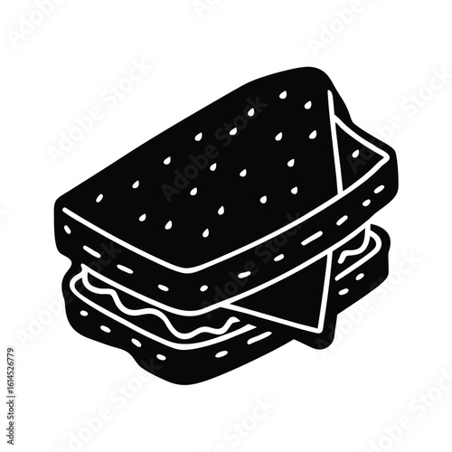 Toasted Sandwich with Lettuce Tomato and Cheese Vector Illustration