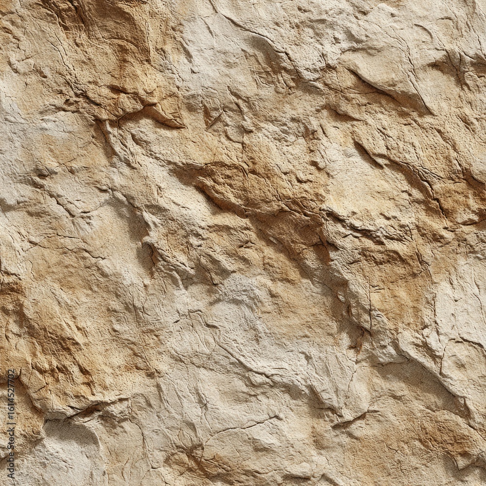 Fototapeta premium Tan and beige stone texture with rough, uneven surface