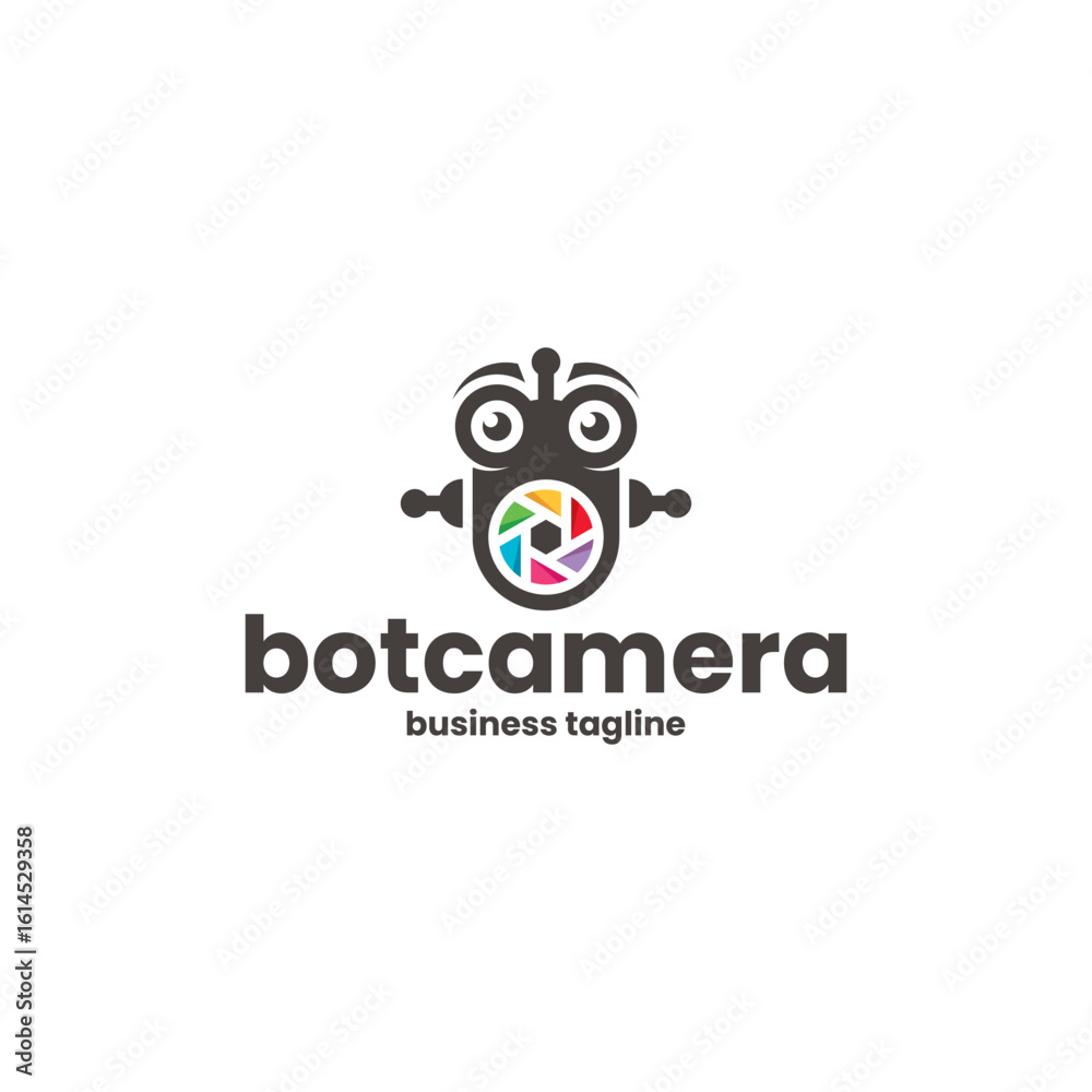 Fototapeta premium colorful bot camera logo vector