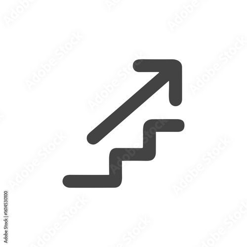 Simple Outline Stairs Ascent Arrow Direction Sign Symbol Icon