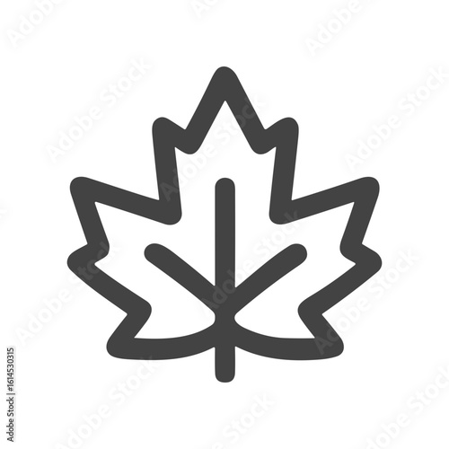 Simple Line Maple Leaf Canadian Symbol Nature Icon Element