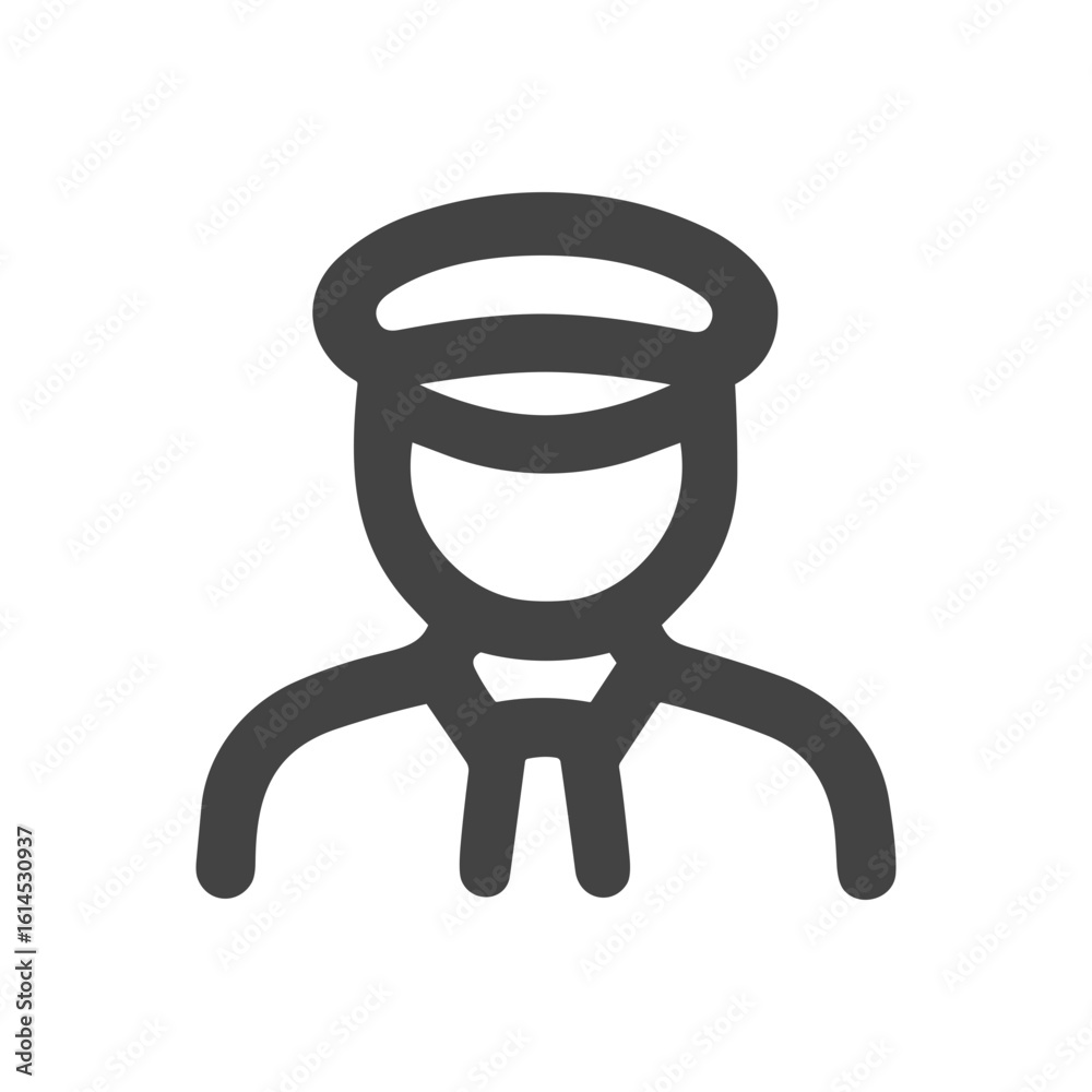 Obraz premium Minimalist Line Art Uniformed Person Symbol Professional Occupation Icon