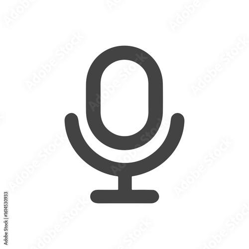 Simple Outline Podcast Microphone Shape Icon, Recording Broadcast Element