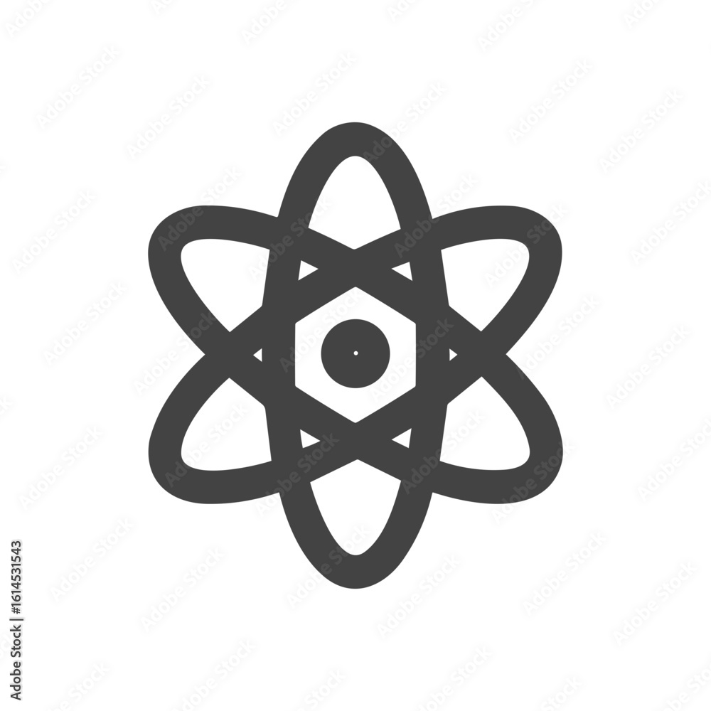 Simple Outline Physics Atom Shape Science Element Icon Symbol Simple Outline Physics Atom Shape Science Element Icon Symbol
