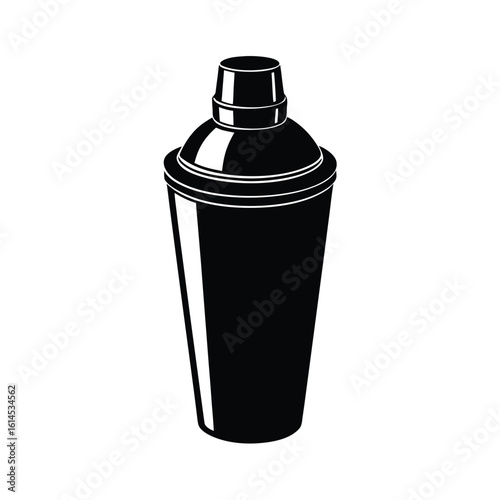 Cocktail Shaker with Cap Off Isolated on a White Background Illustration