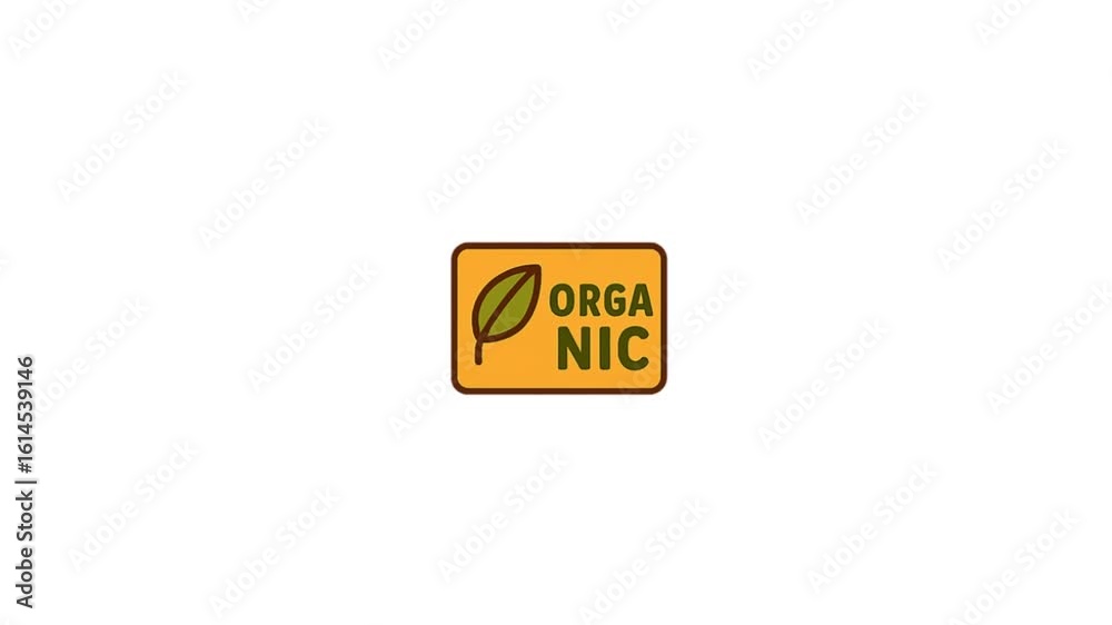 Organic Food Label Animated Icon Organic Food Label Animated Icon