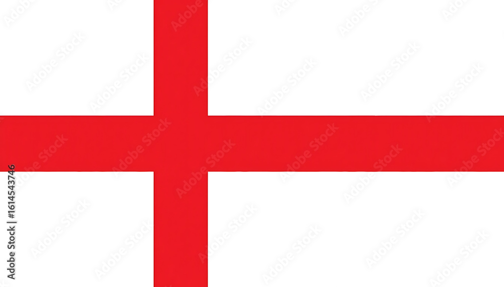Obraz premium The English flag, a red cross on a white background, a symbol of England's national identity.