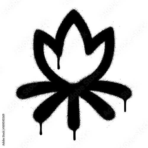 Black Spray Paint Graffiti Flower Design Icon