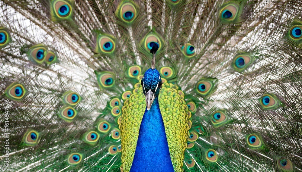 Obraz premium Peacock displaying vibrant plumage