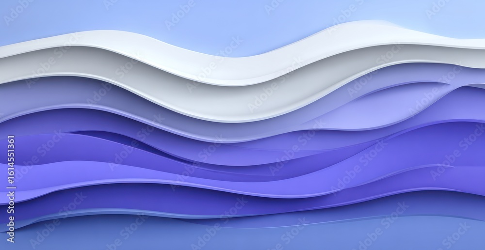 Obraz premium Abstract design of layered waves in shades of blue and white.