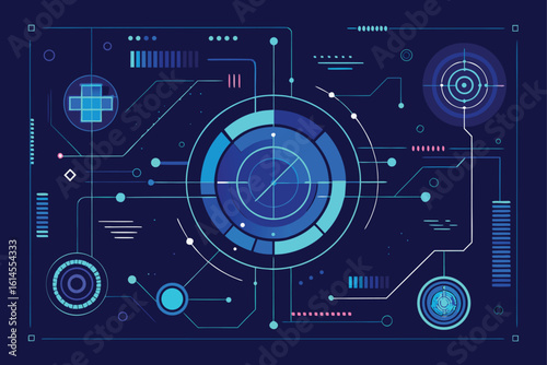 Futuristic Digital Network Technology Vector Background