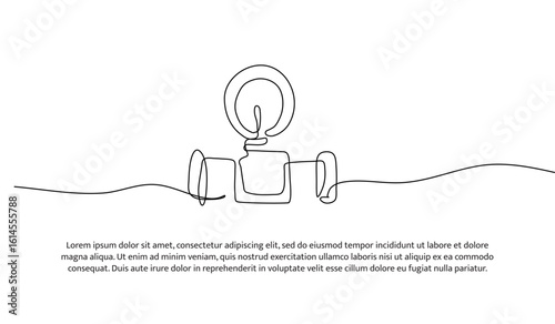 One line of meter pipe with pressure. Abstract minimal continuous line.