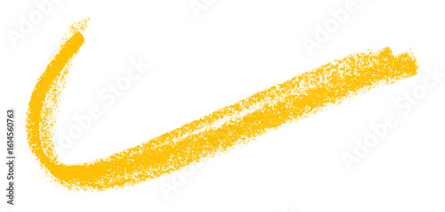 Yellow colored pencil drawing isolated on transparent background