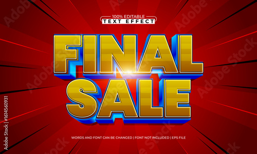 final sale editable text effect with a discount and sale text style