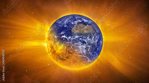 Fototapeta Naklejka Na Ścianę i Meble -  Global warming concept - The world is experiencing disaster as a result of global warming  