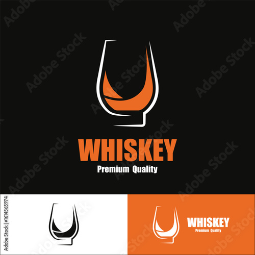Bourbon whiskey logo with luxury retro vintage decoration. for labels,drinks, badges, bars,clubs, cafes, restaurants and brand company