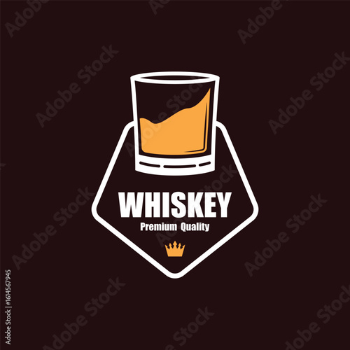 Bourbon whiskey logo with luxury retro vintage decoration. for labels,drinks, badges, bars,clubs, cafes, restaurants and brand company