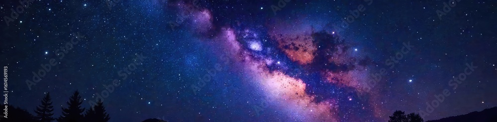 Obraz premium Night sky ablaze with stars forming a celestial constellation, a breathtaking cosmic display of astrological wonders , galactic, astrology, cosmic phenomena