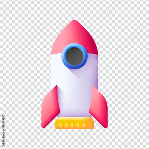3D Rocket Space Icon Design