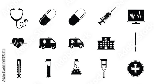  Travel & Adventure Icon Set � Icons including airplanes, passports, luggage, compasses, maps, cameras, and landmarks.