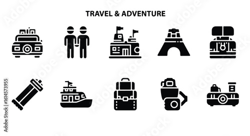  Hotel & Hospitality Icon Set � Editable line icons representing hotel buildings, services, check-ins, and amenities.