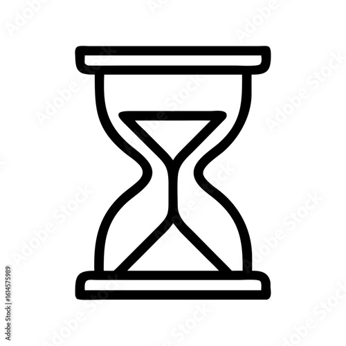 Vector art of a simple black and white line drawing of an hourglass a classic symbol for the passage of time and measurement